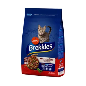 BREKKIES Alimento para gatos seco con buey, verduras y cereales 3,5 kg