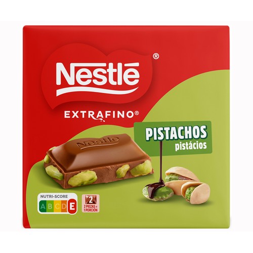 NESTLÉ Chocolate con leche de pistacho extrafino 60 g.
