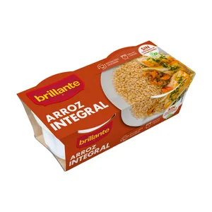 BRILLANTE Arroz integral en tarrina paquete de 2 uds x 125 g.