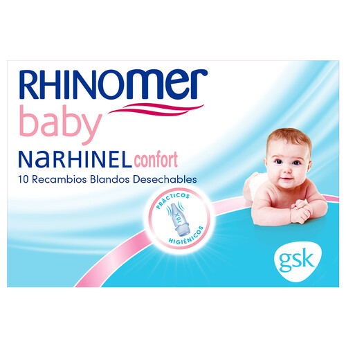 RHINOMER Recambios blandos desechables con filtro absorbente de aspirador de mucosidad RHINOMER Baby 10 uds