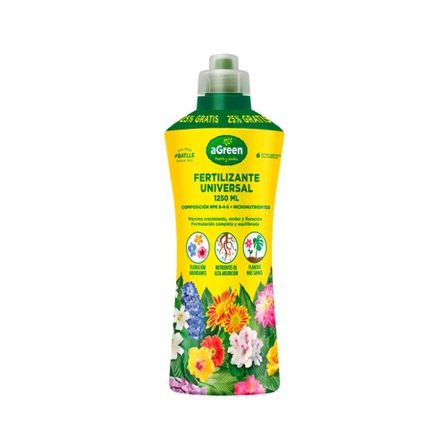 Fertilizante líquido universal, válido tanto para plantas de interior como de exterior VERDY 1.25 litros.