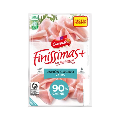 Imagen de Jamón cocido de calidad extra, cortado en lonchas CAMPOFRÍO Finissimas 115 g.