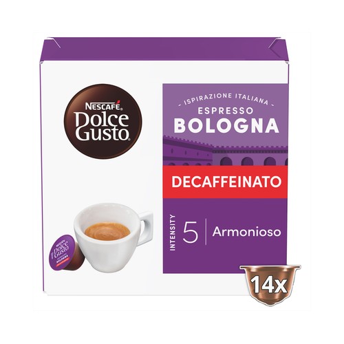 NESCAFÉ DOLCE GUSTO Café capsulas descafeinado bologna 14 uds 77 g