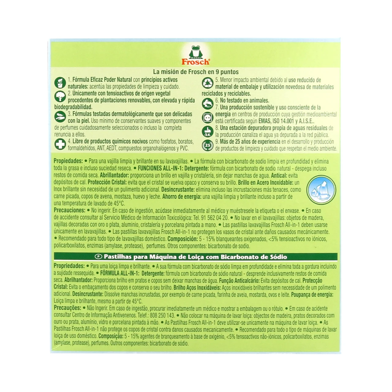 FROGGY Detergente en pastillas para lavavajillas FROGGY ECOLÓGICO 30 uds.