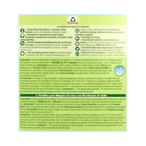 FROGGY Detergente en pastillas para lavavajillas FROGGY ECOLÓGICO 30 uds.