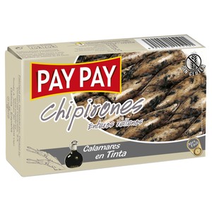 Chipirones rellenos en su tinta lata de 75 g.
