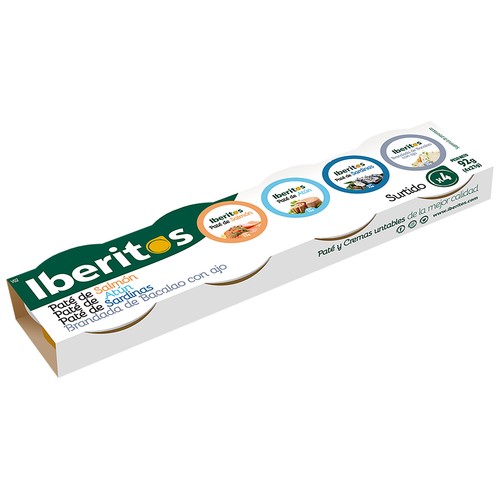 IBERITOS Paté surtido lata 25 gr pack de 4 ud.