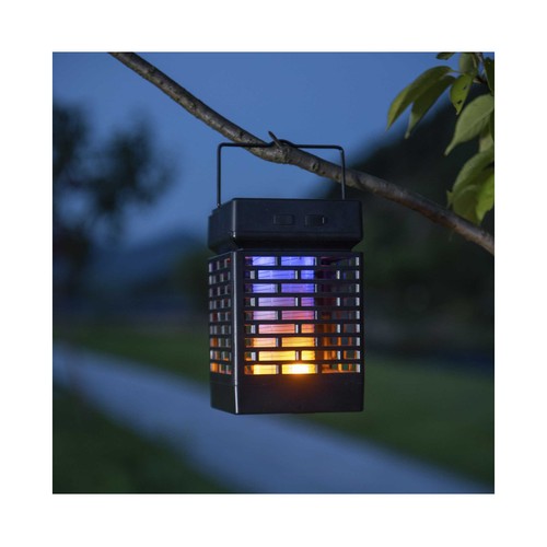 Lámpara solar exterior elimina insectos 2 en 1, JATA MosTrap MOST3523, 6 bombillas LED ultravioleta, malla de 700V.
