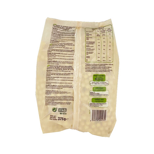 ALCAMPO ECOLÓGICO Cereales con miel ALCAMPO ECOLÓGICO 375 g.