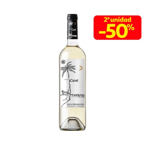 MAS DE CANET  Vino blanco ecológico con IGP Vinos de la Tierra de Mallorca MAS DE CANET botella de 75 cl.