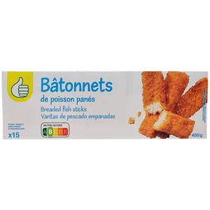 PRODUCTO ECONÓMICO ALCAMPO Varitas de pescado empanadas 15 uds. 450 g.