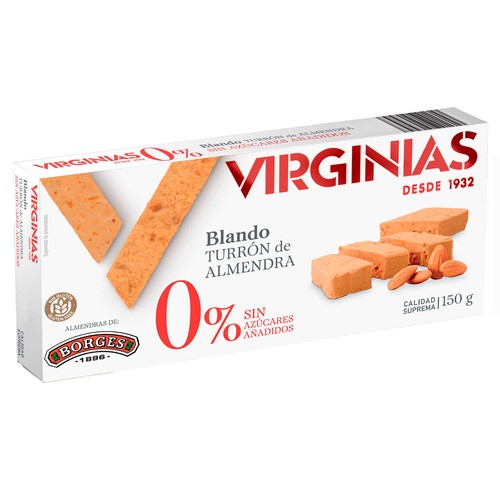 VIRGINIAS Turrón blando sin azúcares añadidos 200 g.