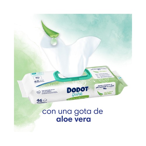 DODOT Pure calma & protege Toallitas húmedas para bebé con aloe vera 3 x 46 uds.