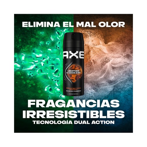 AXE Leather & cookies Desodorante en spray para hombre antitranspirante hasta 48 horas 150 ml.