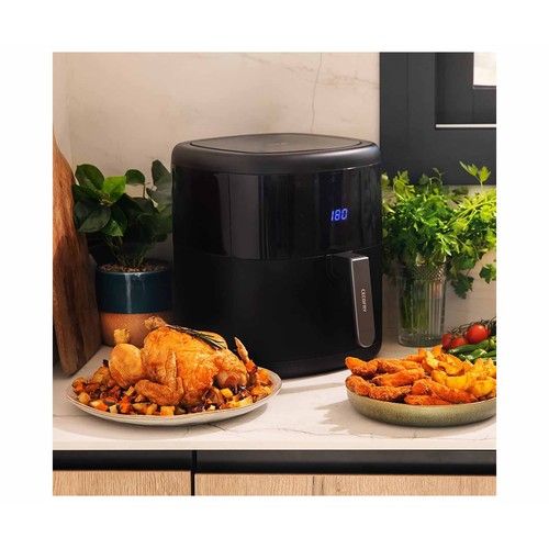 Freidora de aire CECOTEC Cecofry Bombastik 6000, 1700W, capacidad 6L, temporizador, pantalla táctil, control táctil, 12 programas.