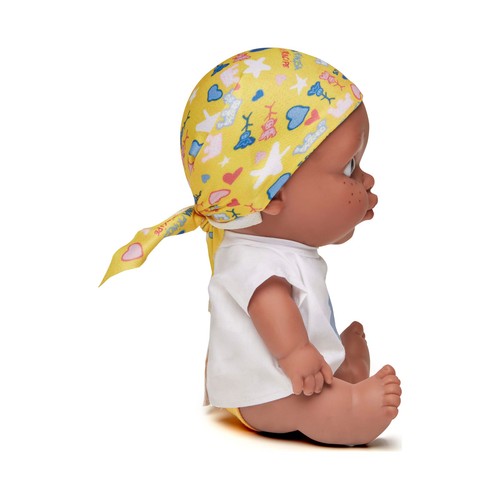 Muñeco bebé solidario Baby Pelón Leire, JUEGATERAPIA.