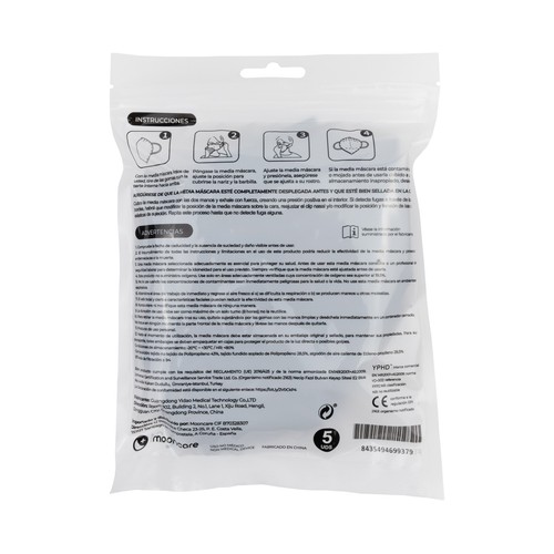 MOONCARE Mascarilla filtrante ffp2 de color negro (94% de eficiencia), no  reutilizable MOONCARE 5 uds. - Alcampo ¡Haz tu Compra Online y Recoge Más  de 50.000 Productos a Precios Alcampo A Partir de 2h!