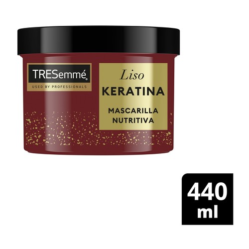 TRESEMMÉ Liso keratina Mascarilla capilar nutritiva intensiva para cabellos encrespados y sin brillo 440 ml.