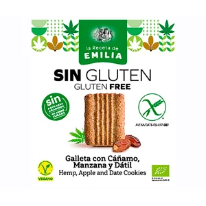 BIODARMA Galletas de cáñamo, manzana y dátil sin gluten 125 gr.