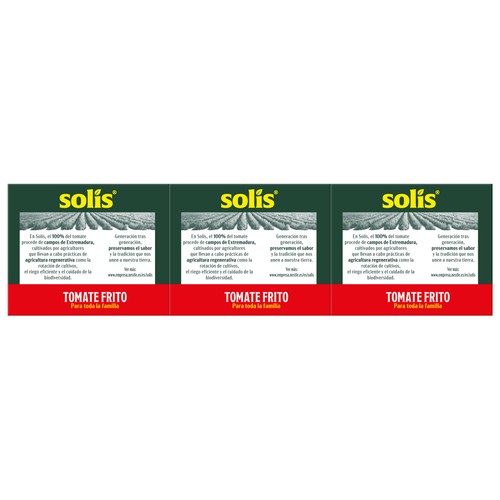 SOLÍS Tomate frito, sabor 100% natural 3 x 200 g.