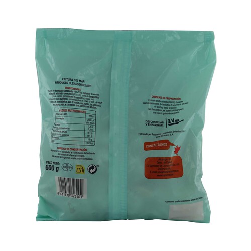 PRODUCTO ALCAMPO Selección de productos del mar de tamaño pequeño, perfectos para enharinar PRODUCTO ALCAMPO 600 g.