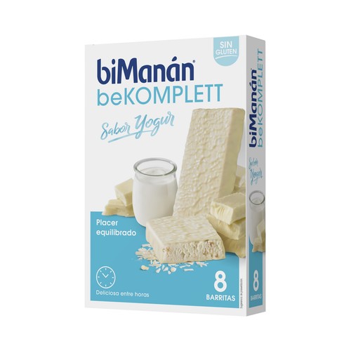 Barritas ideales para picar entre horas con sabor a yogur BINAMÁN Be komplett 8 uds.