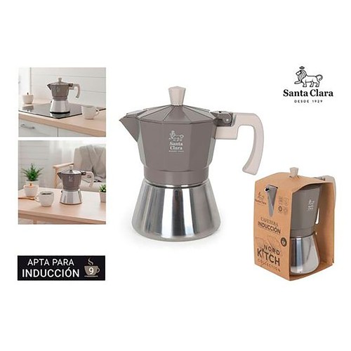 Cafetera de aluminio y acero inoxidable, 9 tazas, Nordkitch. SANTA CLARA
