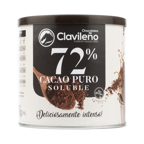CLAVILEÑO Cacao en polvo soluble, puro 72 % CLAVILEÑO 250 g.