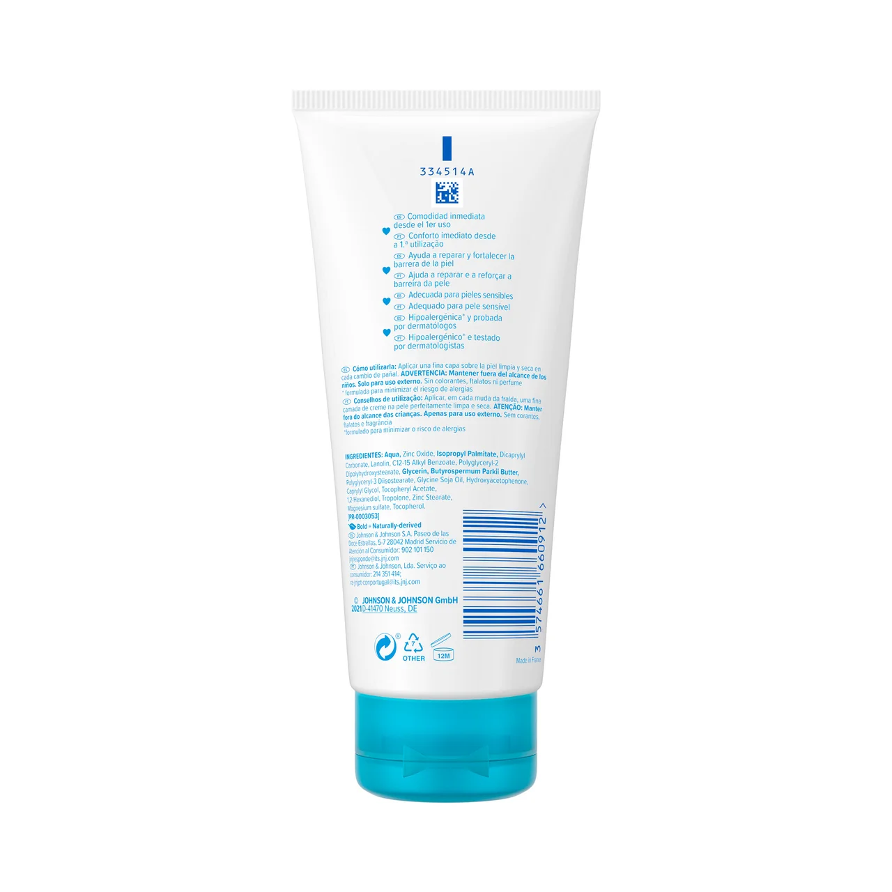 JOHNSON´S Baby Crema protectora para la zona del pañal 100 ml.