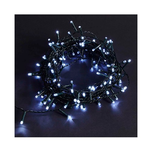 Guirnalda 150 LED 9 funciones blanco puro transformador, ACTUEL.