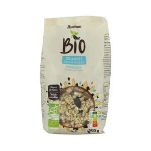 ALCAMPO ECOLÓGICO Cereales muesli con lino y semillas de calabaza ALCAMPO ECOLÓGICO 500 g.