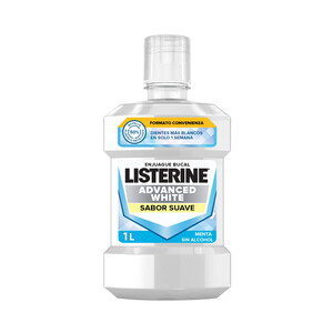 LISTERINE Enjuague bucal sin alcohol, con acción blanqueadora y sabor a menta LISTERINE Advanced white 1 l.