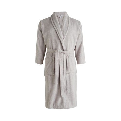 Albornoz para adulto color gris, 100% algodón, 380g/m², talla M ACTUEL.