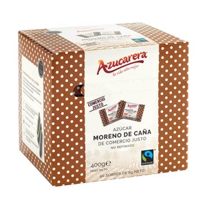 Imagen de AZUCARERA Azúcar moreno en sobres Fairtrade 50 sobres 400 g.