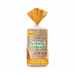 BIMBO Pan de molde sin corteza integral 450 g.