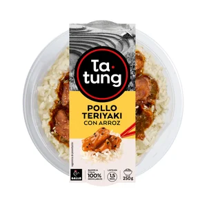 TA-TUNG Pollo teriyaki con arroz listo para calentar y comer 250 g.