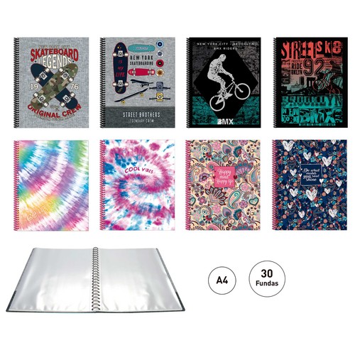 Carpeta fundas espiral tamaño A4 SENFORT