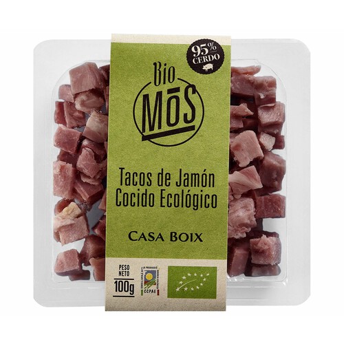 BIOMOS tacos de jamón cocido ecológico BIOMOS 100 g.