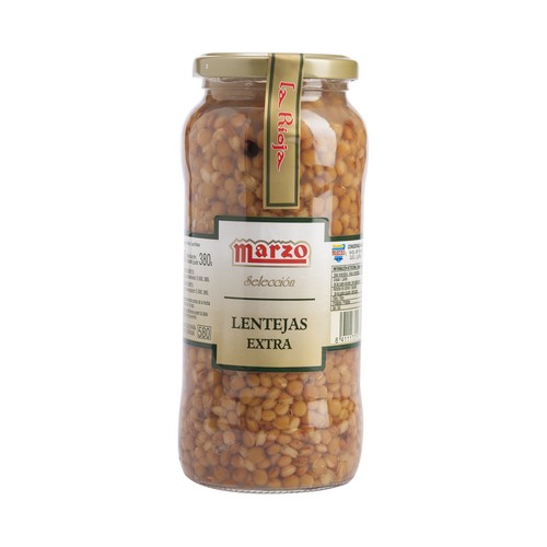 MARZO Lenteja cocida extra frasco de 400 g.
