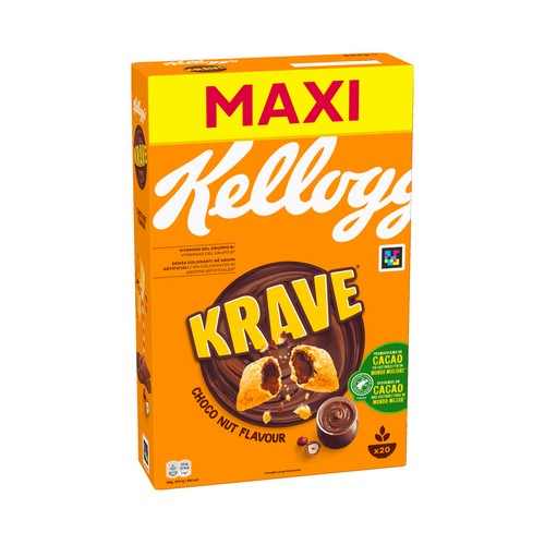 KELLOGG"S Krave Cereales rellenos de chocolate 600 g.