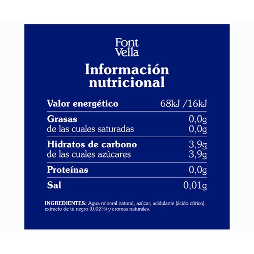 FONT VELLA Agua mineral te limón 0,5 l.