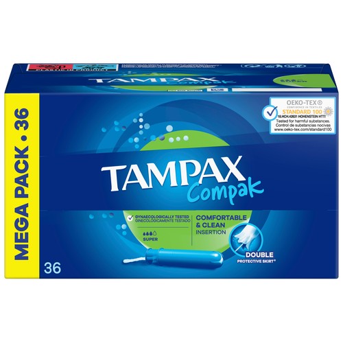 TAMPAX Tampones súper con aplicador TAMPAX Compak 36 uds.