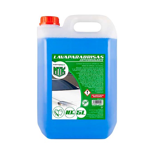 Liquido limpiaparabrisas anticongelante, 5 litros, MTK.