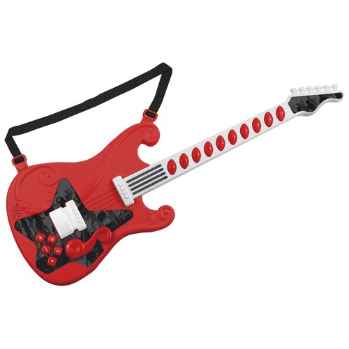 Guitarra electrónica con sonido Mp3. Guitarra eléctrica de juguete. ONE TWO FUN ALCAMPO.