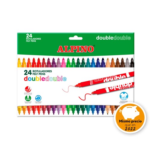 Estuche de 20+4 rotuladores de doble punta para dibujar, ALPINO.