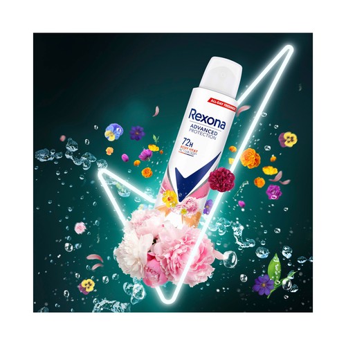 REXONA Advanced protection Desodorante en spray para mujer con protección antitranspirante hasta 72 horas 200 ml.