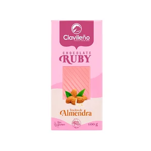 CLAVILEÑO Chocolate ruby con almendras 100 g.