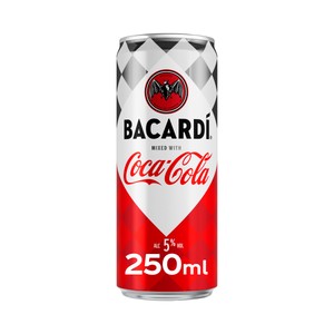 Imagen de COCA COLA Combinado de ron blanco Bacardi con refresco de cola lata 250 ml.