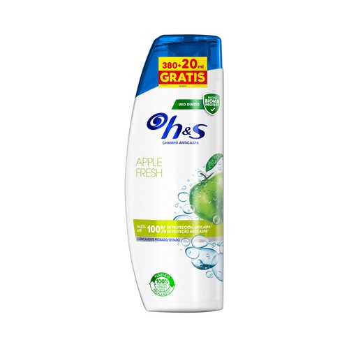 H&S Champú anticaspa de uso diario H&S Apple fresh 400 ml.
