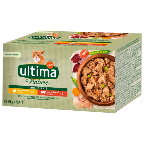 ULTIMA Latitas de comida para gato humeda de seleccion de carnes 4 uds. 85 g.